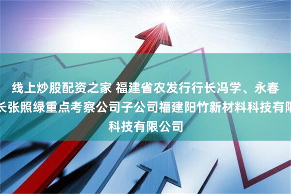 线上炒股配资之家 福建省农发行行长冯学、永春县县长张照绿重点考察公司子公司福建阳竹新材料科技有限公司